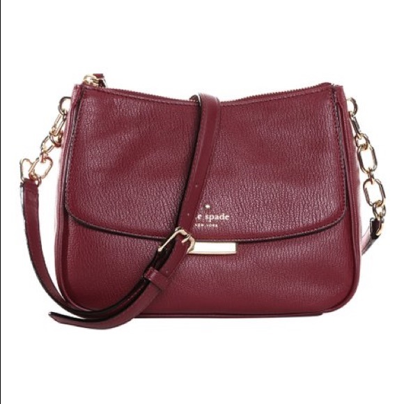 NWT Kate Spade Maroon Leather Crossbody Bag - Picture 5 of 8